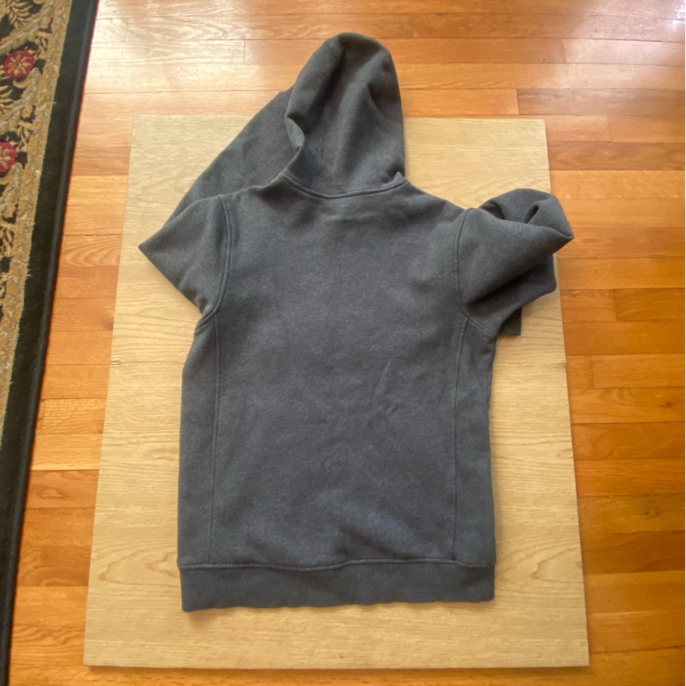 Adidas Men's Dark Gray Hoodie with bright orange  Logo , SIZE MEDIUM - Picture 10 of 10